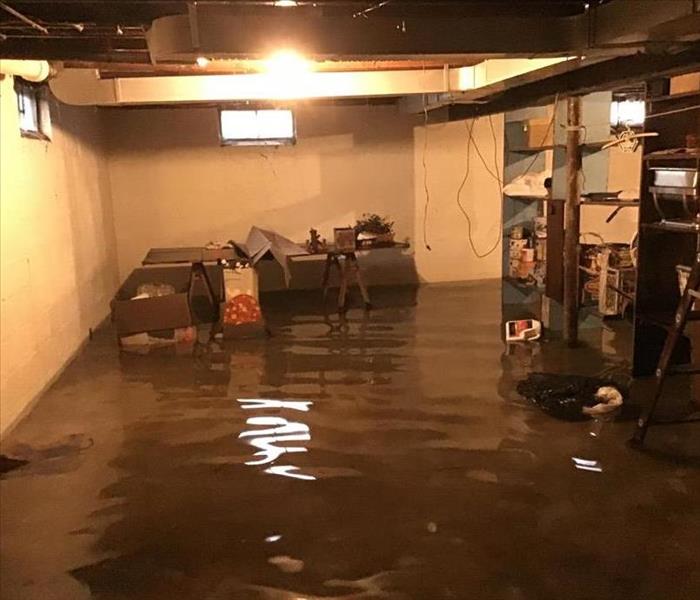 Flooding water in basement.